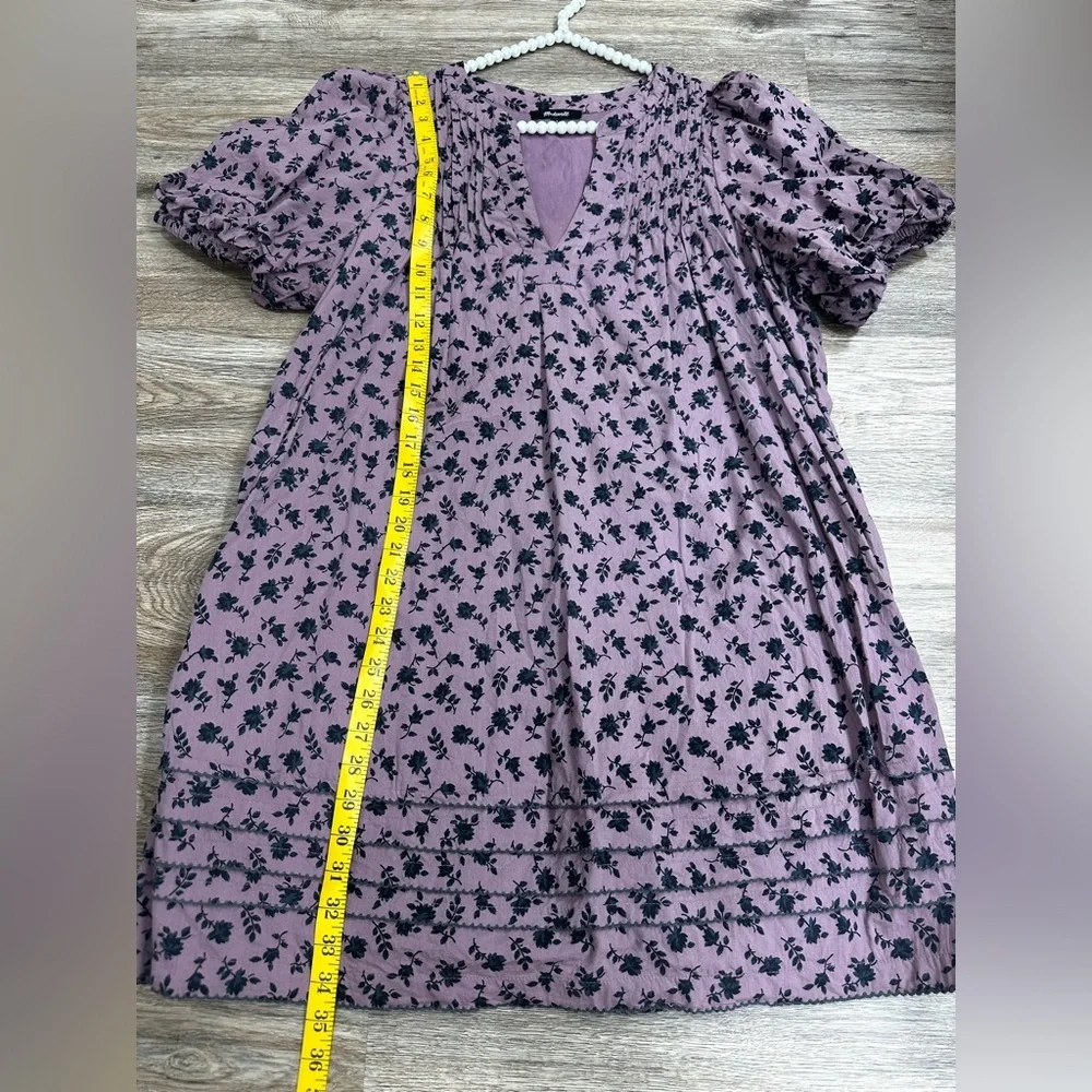 Madewell Tillie Puff-Sleeve Mini Dress in Shadow Blooms Size M-L - Picture 11 of 12